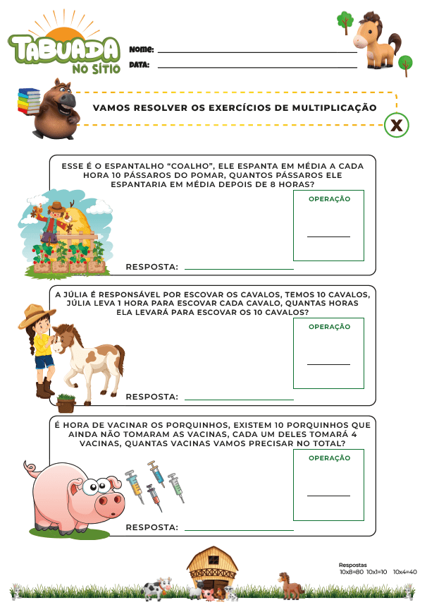 Multiplicação em fichas-Psicosol  Multiplicação, Tabuada, Jogo da tabuada