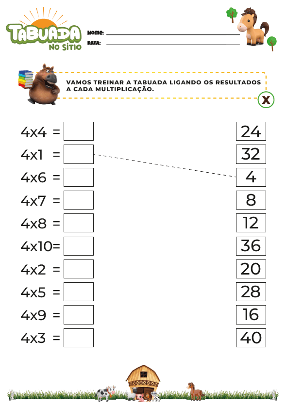 TABUADA DE MULTIPLICAR 