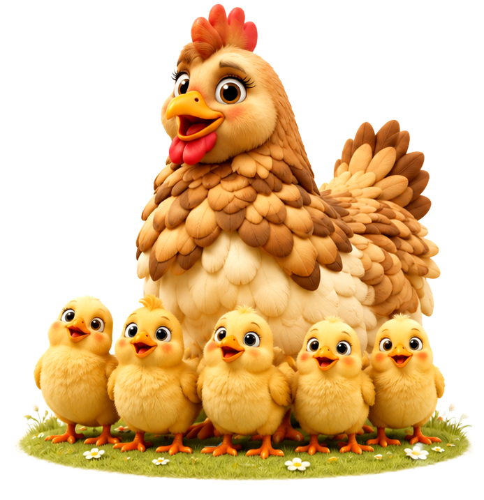 Galinha do Sítio com Pintinhos
